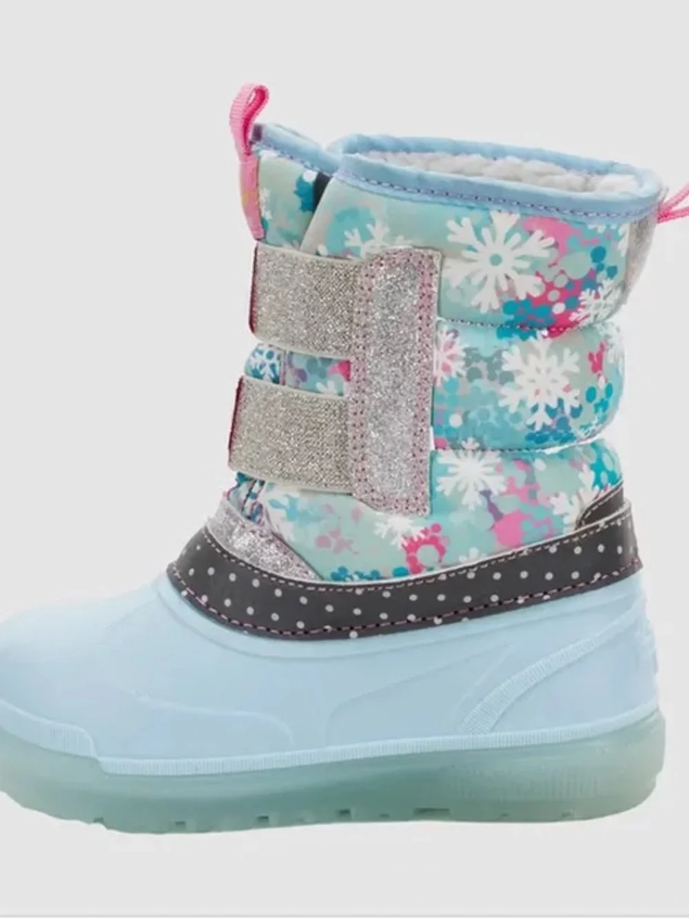 NWT Western Chief Toddler Denali Lighted Snowflake Winter Boots, Size 12T